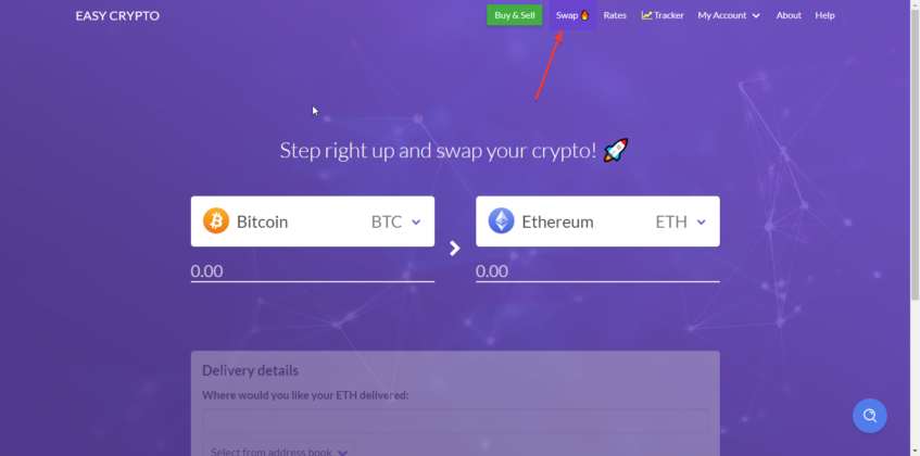 crypto swap feature