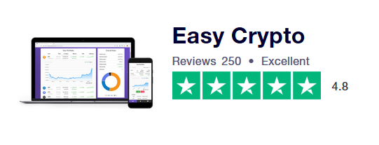 The 4.8 stars review for Easy Crypto via Trustpilot